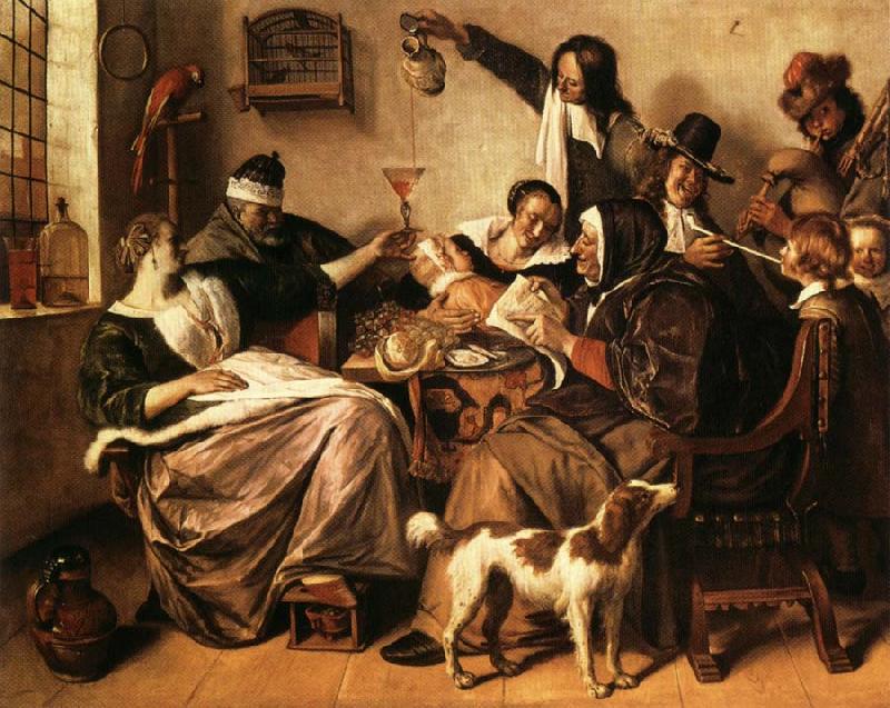 Jan Steen As the Old Sing.So Twitter the Young oil painting image